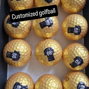 Zlaté golfové loptičky s UV potlačou dresu, tlačené na MIMAKI UJF